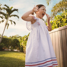 Load image into Gallery viewer, Seersucker Dress Striped Flutter Dress