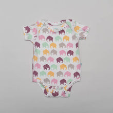 Load image into Gallery viewer, Short Sleeved Onesie - Lavendar Elephant