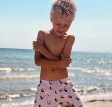 Load image into Gallery viewer, Panda and Dots Swim Trunks
