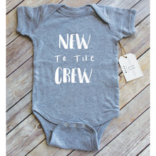 Load image into Gallery viewer, New to the Crew Onesie - Pink, Blue, White, &amp; Grey
