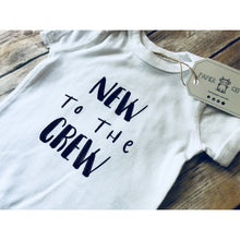 Load image into Gallery viewer, New to the Crew Onesie - Pink, Blue, White, &amp; Grey

