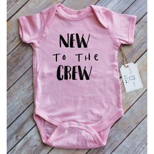New to the Crew Onesie - Pink, Blue, White, & Grey