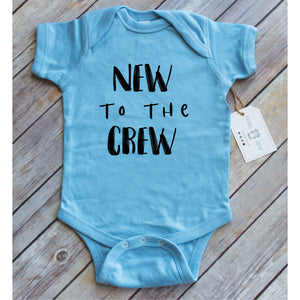 New to the Crew Onesie - Pink, Blue, White, & Grey