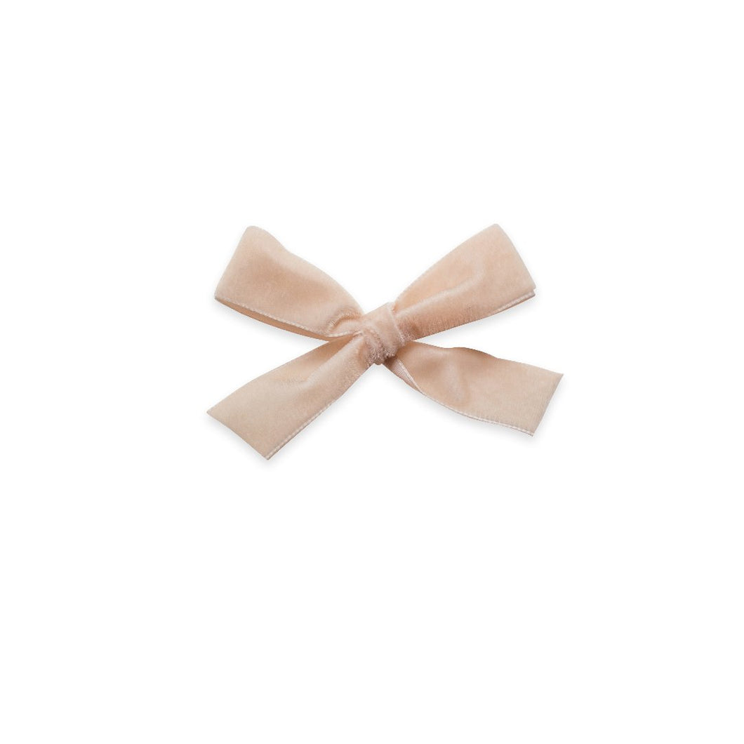 Velvet Hair Bow - Sweet Cream