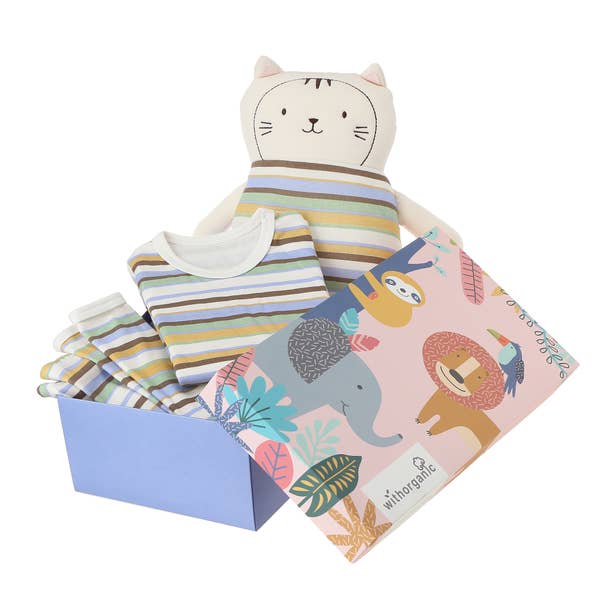 Organic Pajama Gift Set with Matching Security Doll - Dino