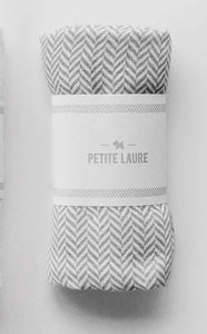 Baby Swaddle Grey Herringbone