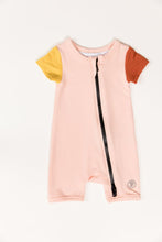 Load image into Gallery viewer, Zipped Romper - Color Block Salmon
