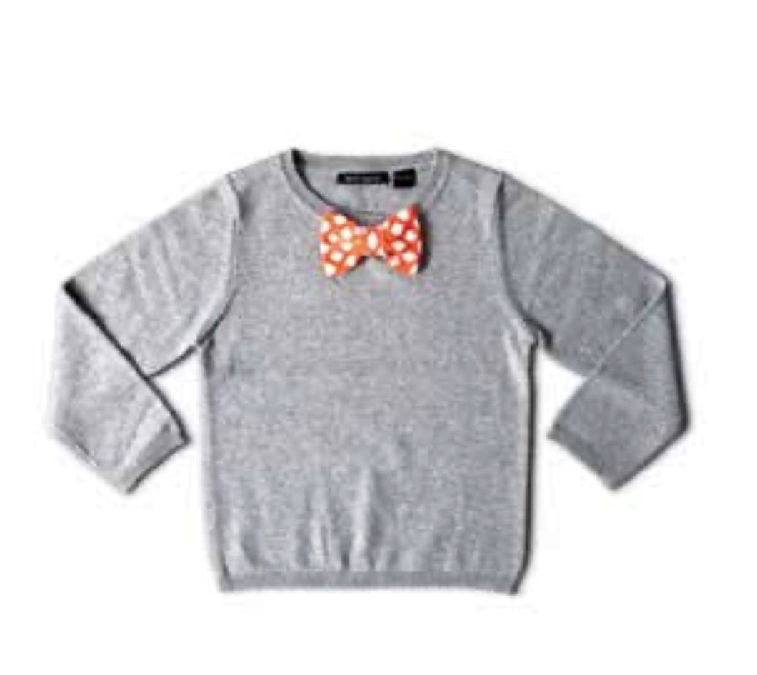 Orange Bow Tie Sweater