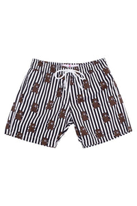 Teddy Black Stripe Boy Swim Suit Trunks