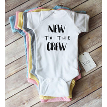 Load image into Gallery viewer, New to the Crew Onesie - Pink, Blue, White, &amp; Grey
