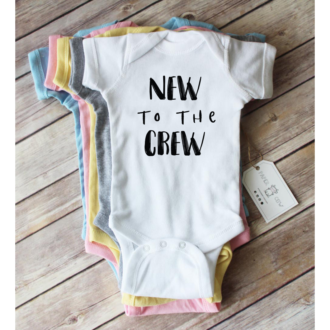 New to the Crew Onesie - Pink, Blue, White, & Grey
