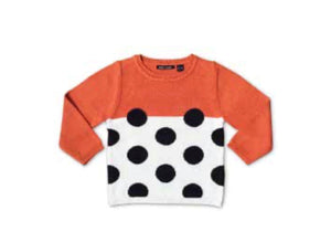 Orange Black Dots Sweater
